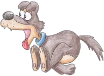 Cartoon rennender Hund